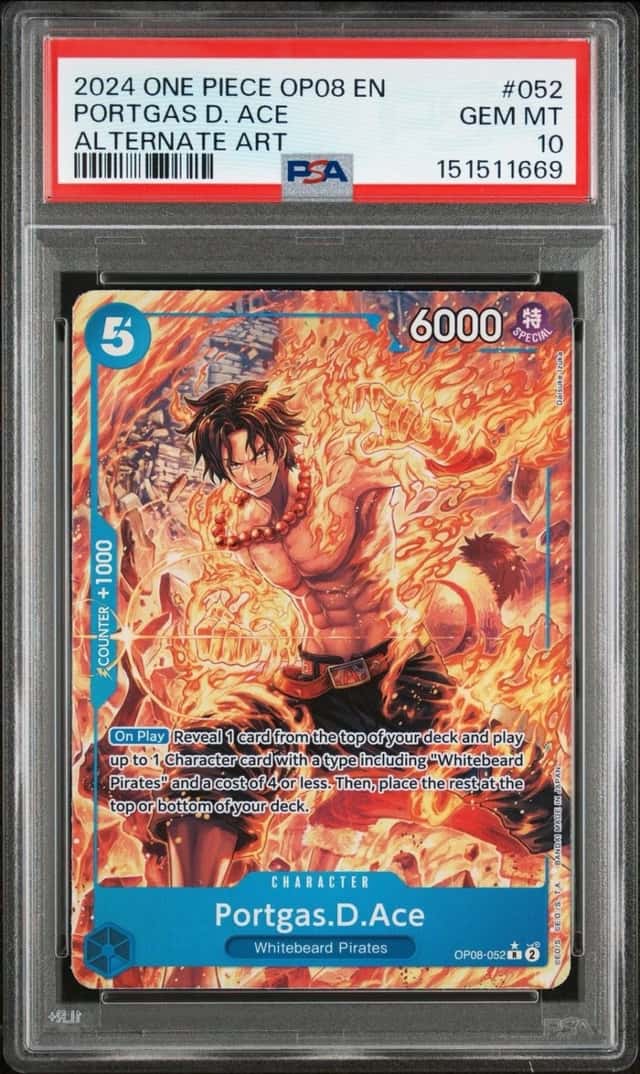 Portgas.D.Ace (Parallel) OP08-052 Two Legends Foil PSA 10