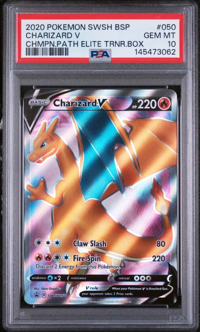 2020 POKEMON SWSH BLACK STAR PROMO #050 CHARIZARD V PSA 10