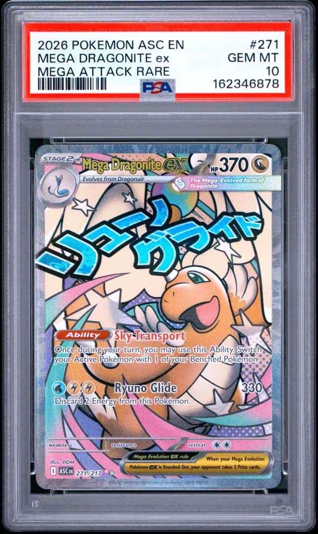 2026 POKEMON ASCENDED HEROES MEGA ATTACK RARE MEGA #271 DRAGONITE EX PSA 10