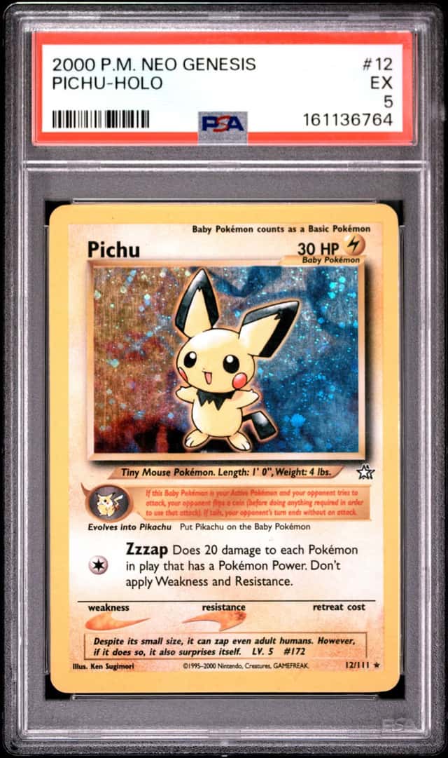 2000 POKEMON NEO GENESIS #12 PICHU-HOLO PSA 5