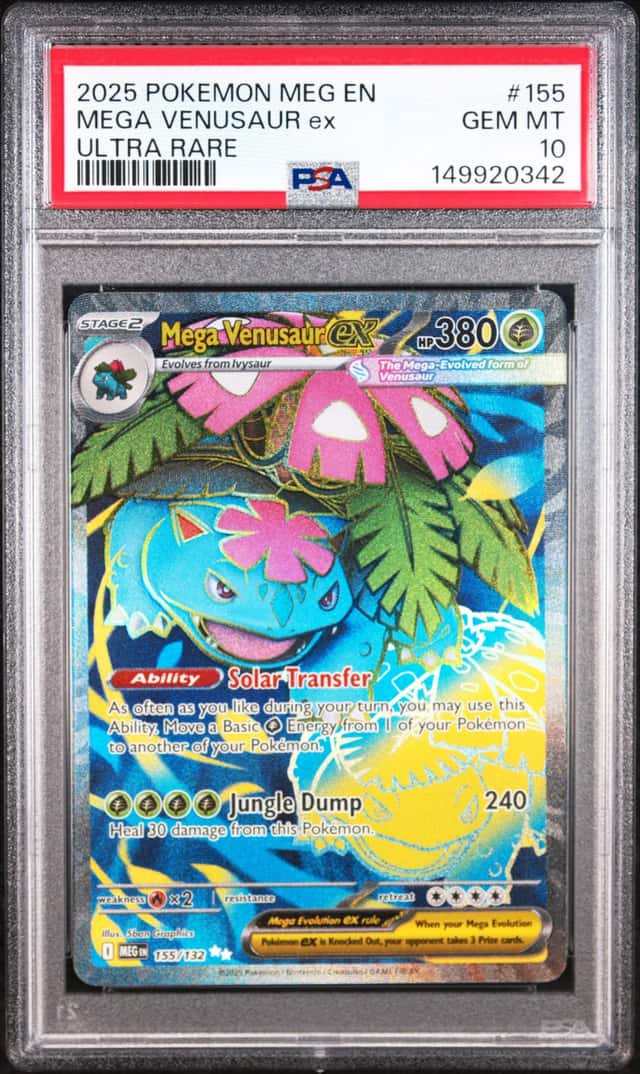 2025 Pokemon Meg En-Mega Evolution #155 Mega Venusaur Ex Ultra Rare - PSA 10