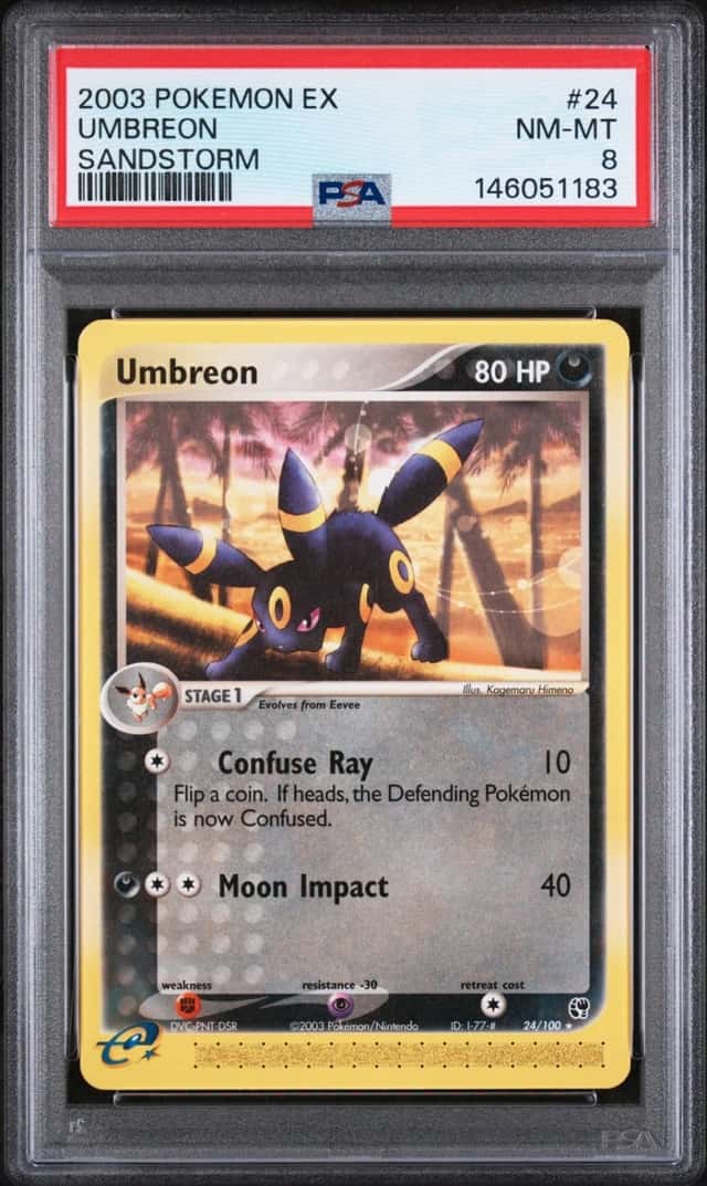 Pokemon Umbreon EX Sandstorm 24/100 PSA 8