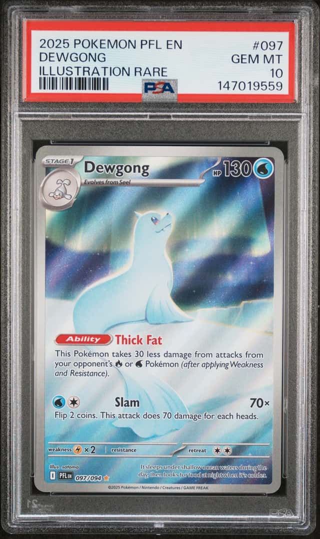 2025 Pokemon Phantasmal Flames Dewgong Illustration Rare #097/094 PSA 10