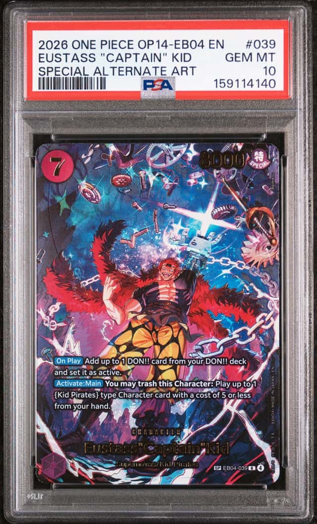 PSA 10 Eustass Captain Kid SP EB04-039 Special Alternate Art One Piece OP14 EN
