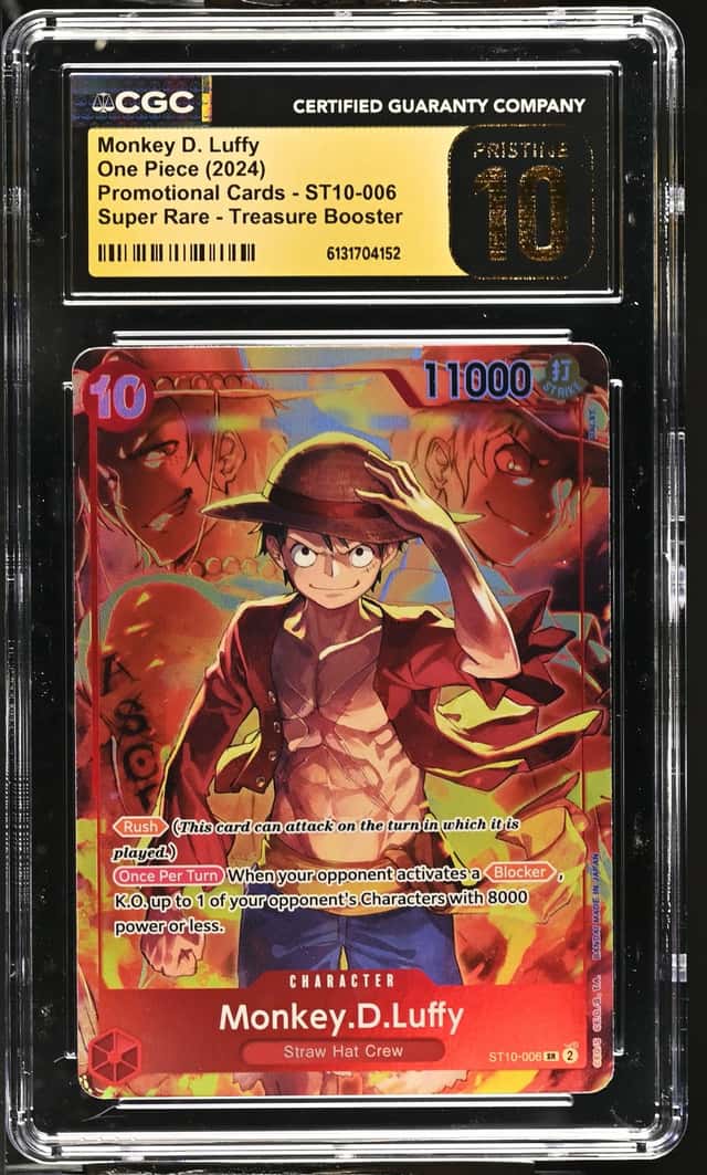 One Piece CGC 10 PRISTINE Monkey D. Luffy SR 2024 ST10-006 Treasure Booster JPN