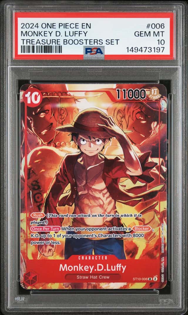 2024 ONE PIECE PROMOS TREASURE BOOSTERS SET #006 MONKEY D. LUFFY PSA 10