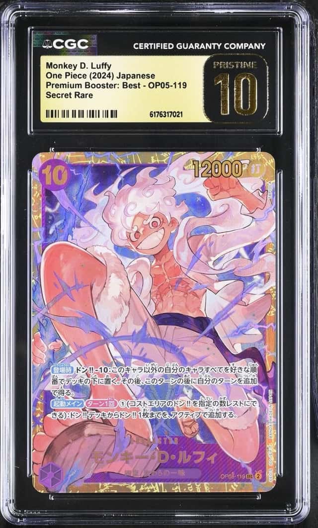 One Piece GRADED Monkey D. Luffy OP05-119 Best SEC PRISTINE 10 CGC JAPAN