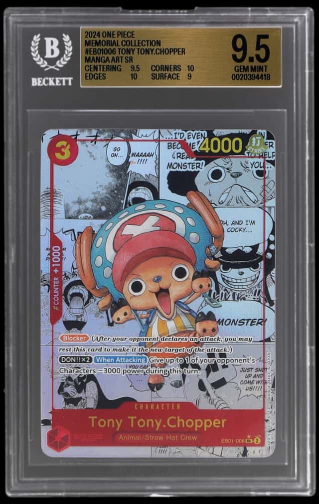 2024 One Piece Extra Booster Memorial Collection Manga Alternate Art Tony Tony Chopper #EB01006