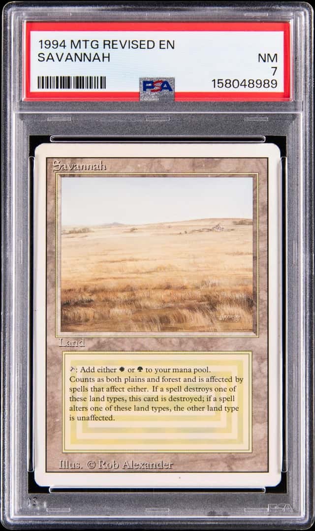 1994 Magic: The Gathering Revised Savannah - PSA NM 7