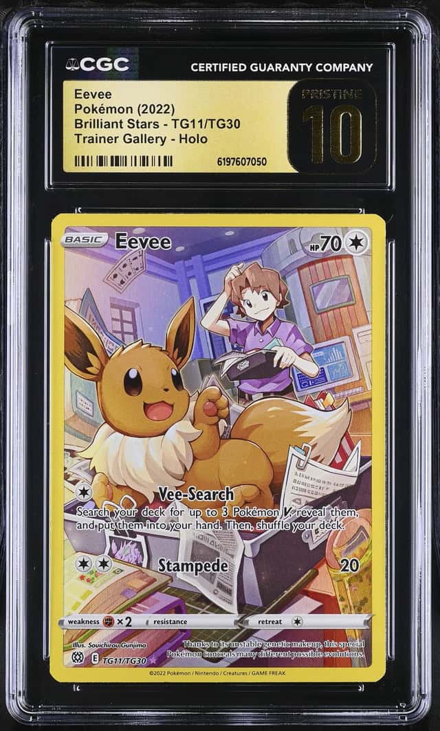 2022 Pokemon Sword & Shield Brilliant Stars CHR Eevee #TG11 CGC 10 PRISTINE