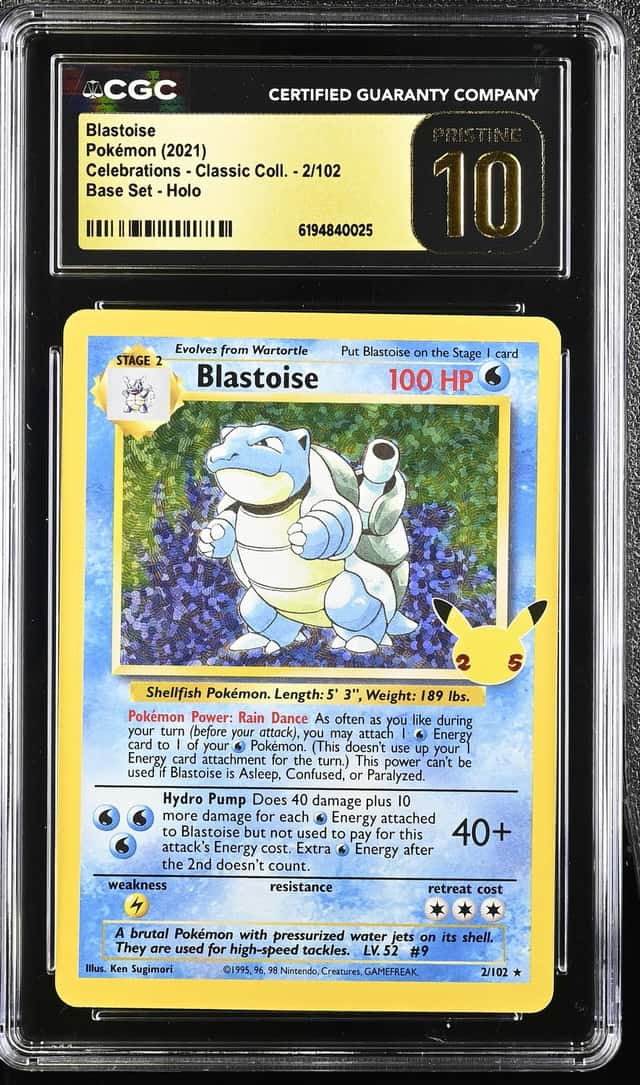 2021 Pokemon Sword & Shield Celebrations Classic Collection Holo Blastoise #2 CGC 10 PRISTINE