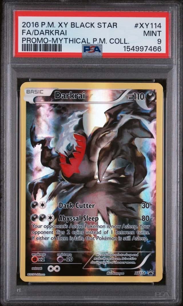 2016 POKEMON XY BLACK STAR PROMO XY114 FA/DARKRAI MYTHICAL POKEMON COLL PSA 9