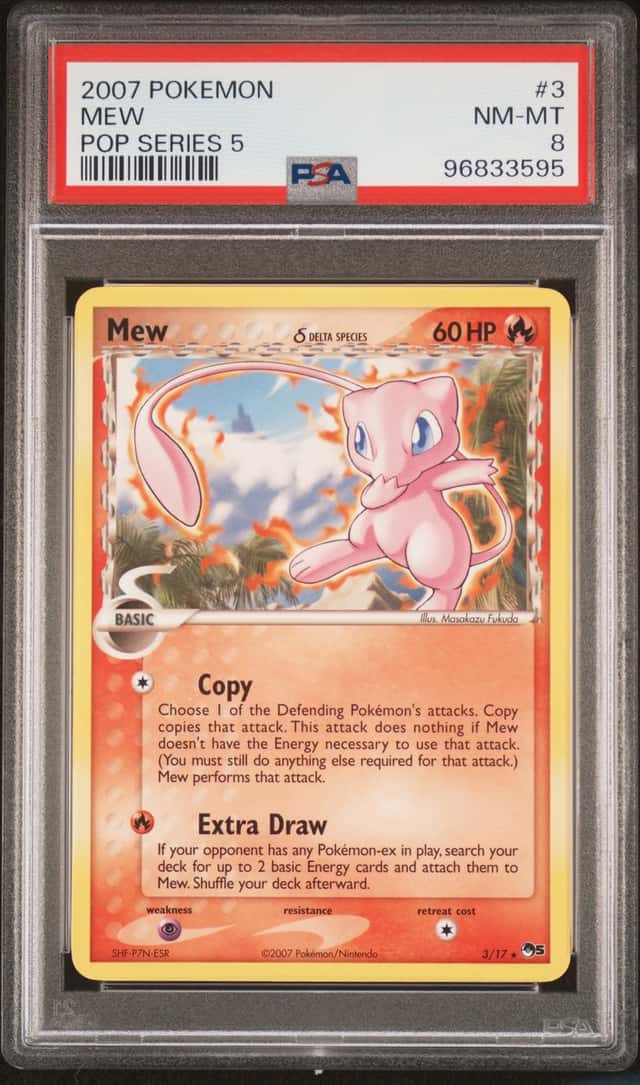 2007 POKEMON POP SERIES 5 #3 MEW PSA 8