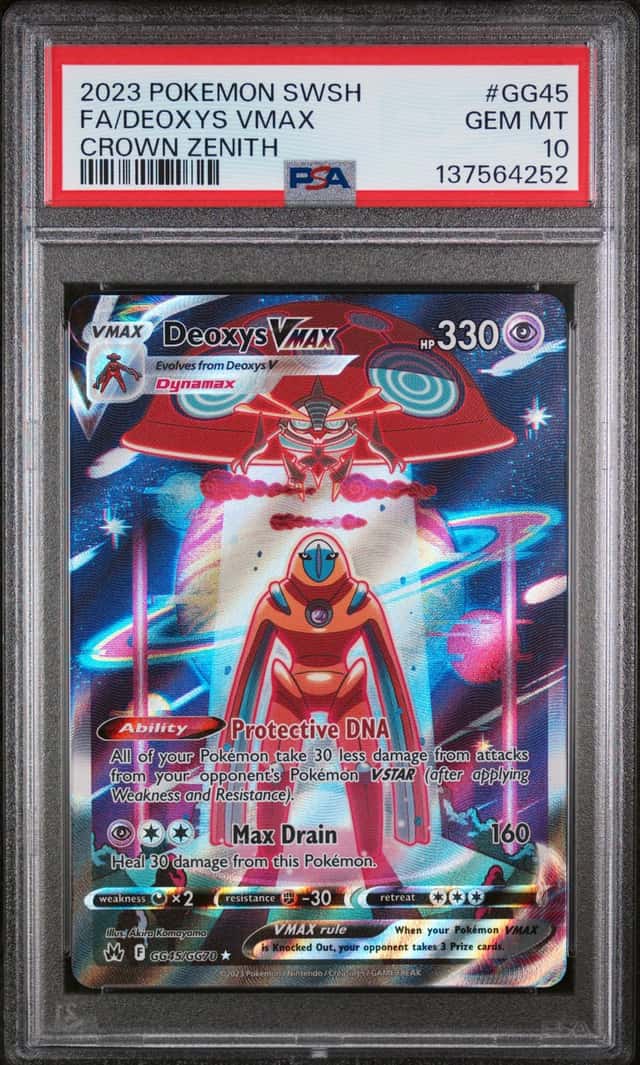 2023 Pokemon SWSH Crown Zenith Deoxys VMAX Galarian Gallery #GG45/GG70 PSA 10