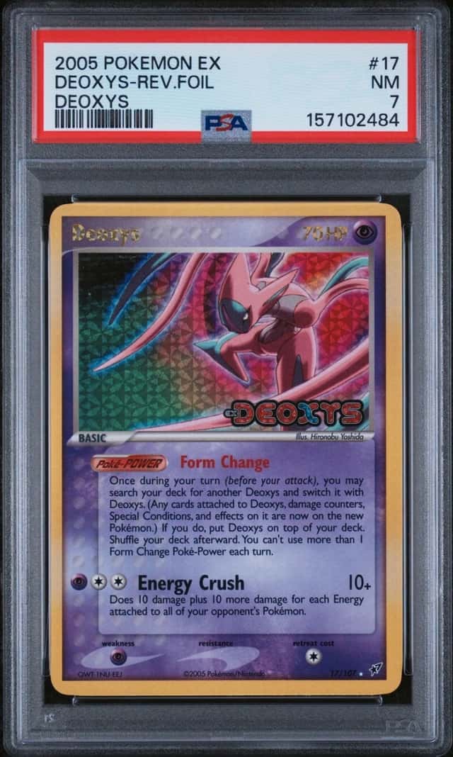 2005 POKEMON EX DEOXYS #17 DEOXYS-REVERSE FOIL PSA 7