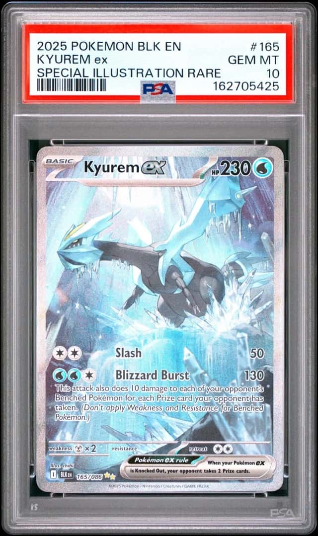2025 POKEMON BLK EN-BLACK BOLT SPECIAL ILLUSTRATION RARE #165 KYUREM EX PSA 10