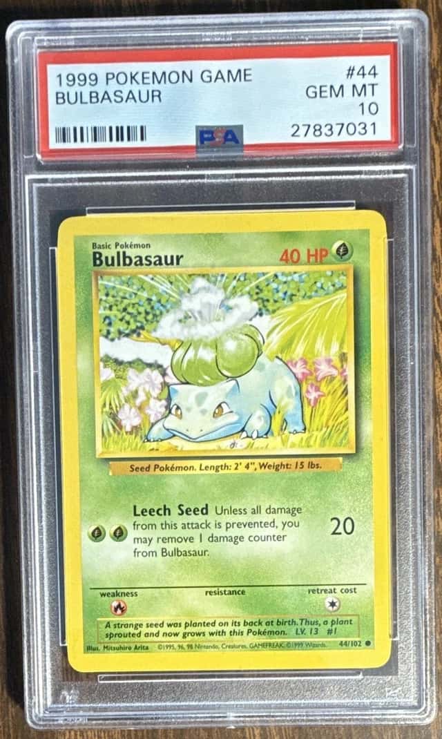 WOTC Bulbasaur Base Set Unlimited 44/102 PSA 10