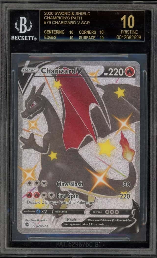 Pokemon Charizard V Champion's Path Secret Rare 79 BGS 10 BLACK LABEL