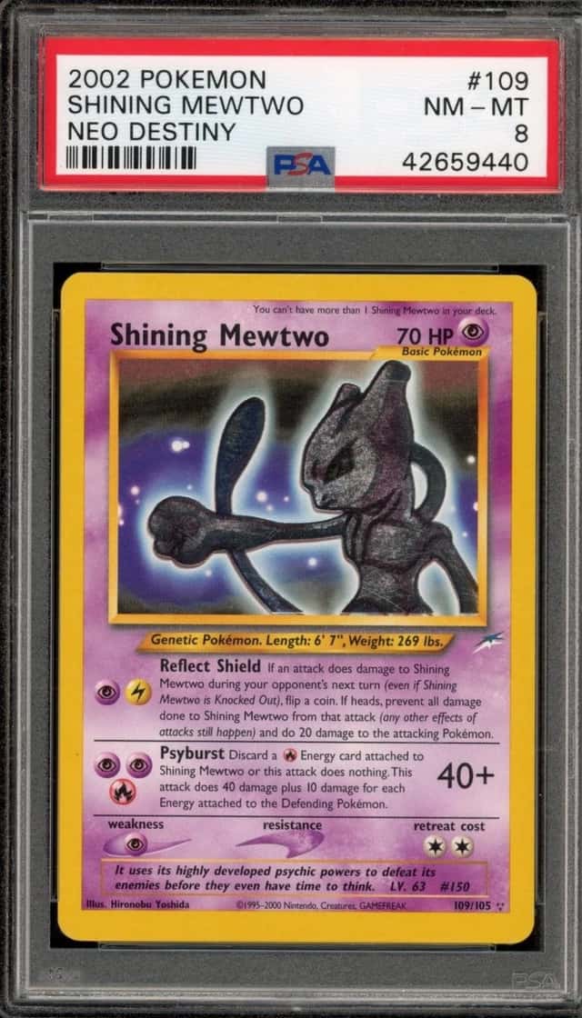 Pokemon Shining Mewtwo Neo Destiny Unlimited 109/105 PSA 8