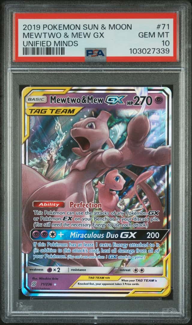 Pokemon Mewtwo & Mew Gx Unified Minds 71/236 PSA 10 Gem Mint
