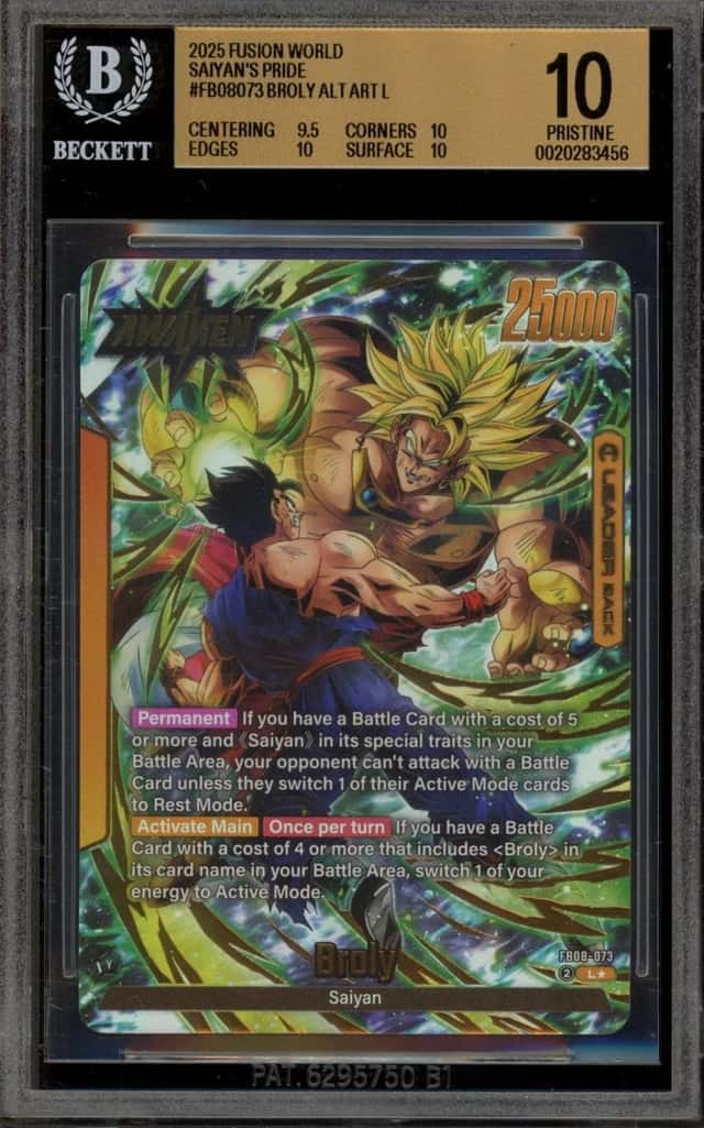 Dragon Ball Super Broly Alt Art L FB08-073 BGS 10 Pristine