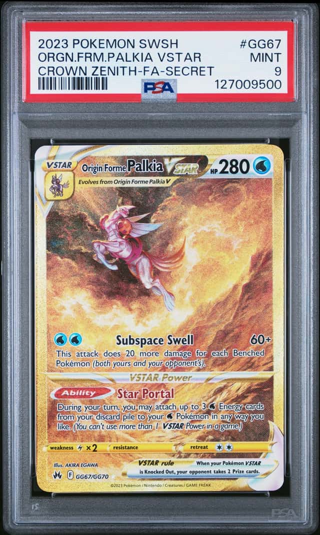 Pokemon TCG 2023 Crown Zenith Galarian Gallery Palkia VSTAR GG67 PSA 9