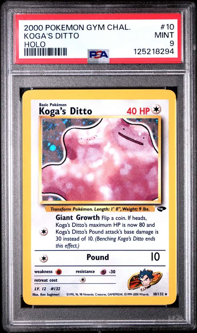 2000 Pokémon Koga’s Ditto Gym Challenge 10/132 Holo PSA 9 Mint