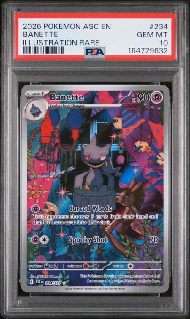 2026 POKEMON ASC EN-ASCENDED HEROES ILLUSTRATION RARE #234 BANETTE PSA 10