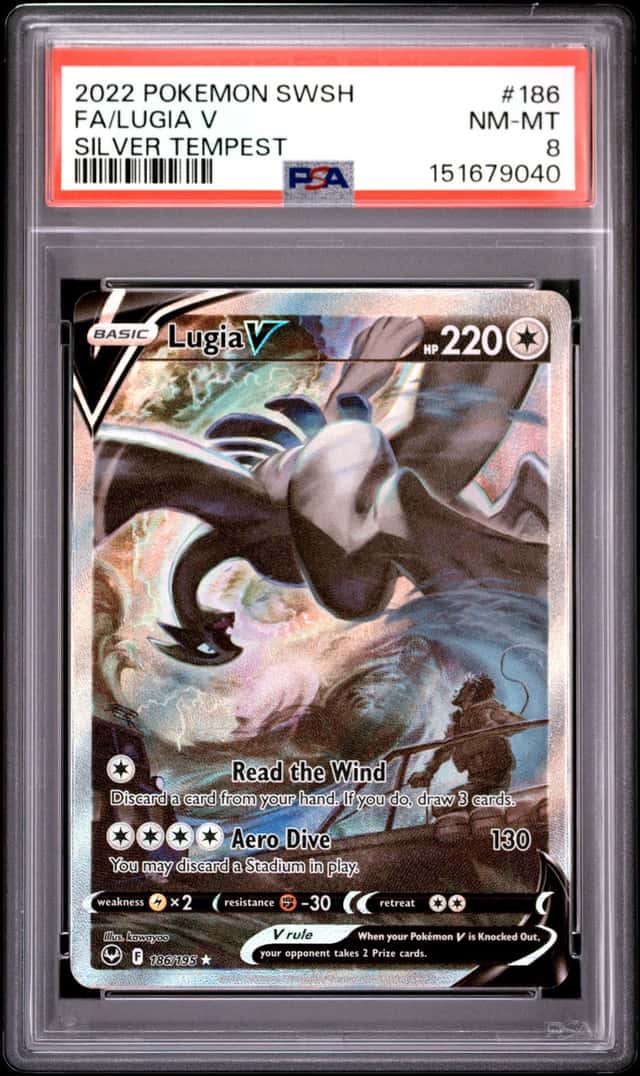 2022 Pokemon SWSH Silver Tempest #186 FA/Lugia V PSA 8 NM-MT