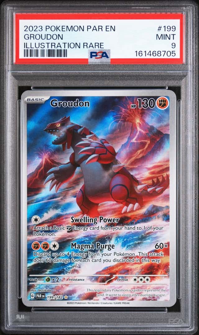 GROUDON 2023 POKEMON PARADOX RIFT ILLUSTRATION RARE #199 PSA 9 Q4444