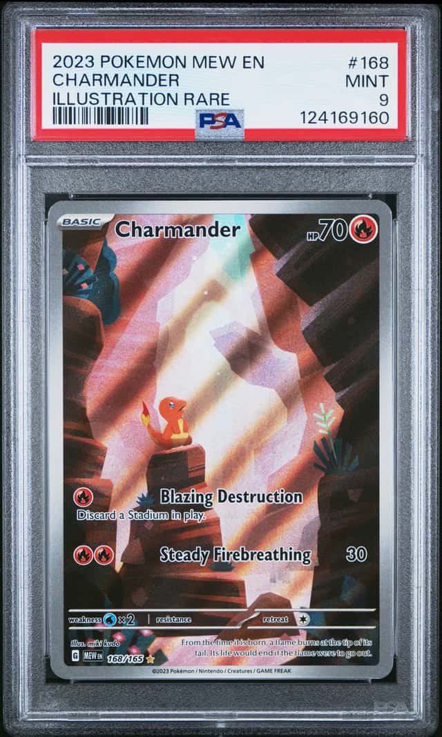 2023 POKEMON MEW EN-151 ILLUSTRATION RARE #168 CHARMANDER PSA 9