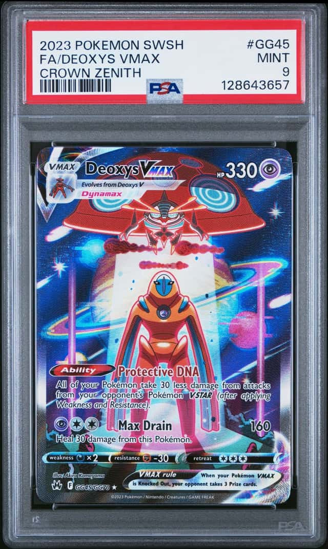2023 Pokemon SWSH Crown Zenith Deoxys VMAX Galarian Gallery #GG45/GG70 PSA 9