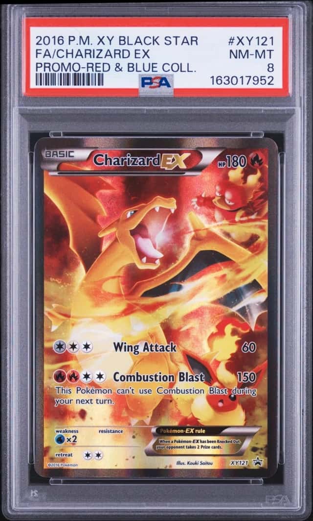 2016 POKEMON XY BLACK STAR PROMO #XY121 FULL ART/CHARIZARD EX PSA 8