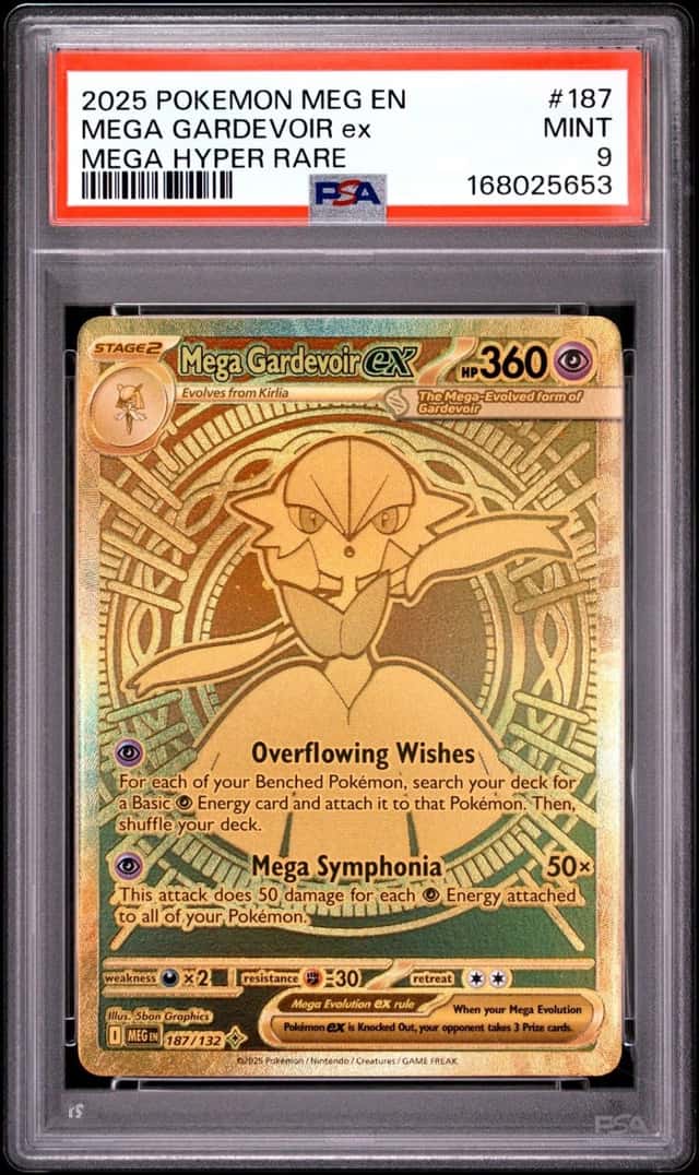 2025 POKEMON MEG EN-MEGA EVOLUTION MEGA HYPER RARE #187 MEGA GARDEVOIR EX PSA 9
