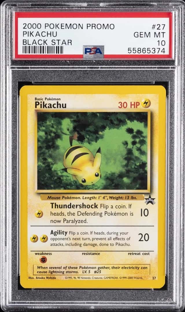 2000 POKEMON PROMO BLACK STAR #27 PIKACHU PSA 10
