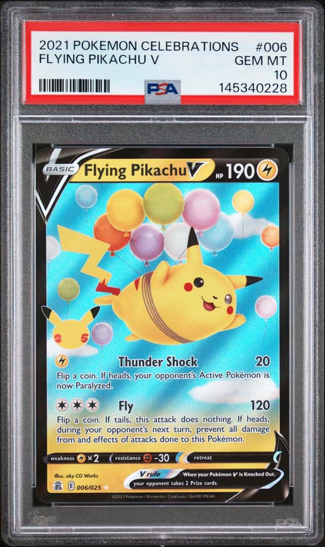Pokemon PSA 10 Flying Pikachu V Holo 2021 006/025 Celebrations English