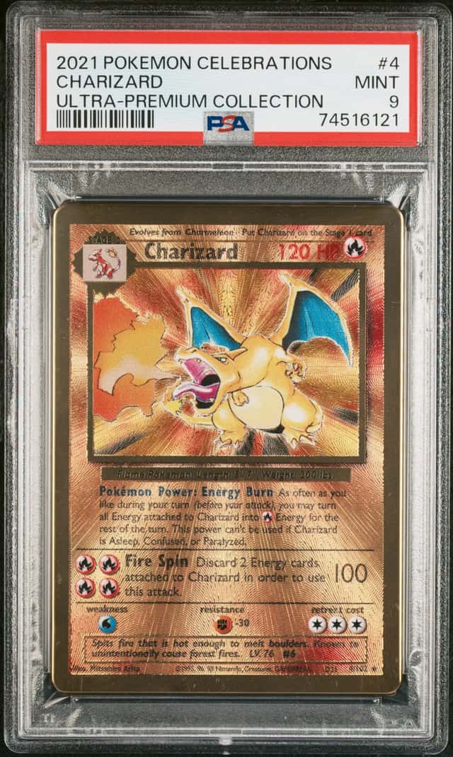 Pokemon PSA 9 Charizard Metal 2021 4/102 Ultra-Premium Collection English