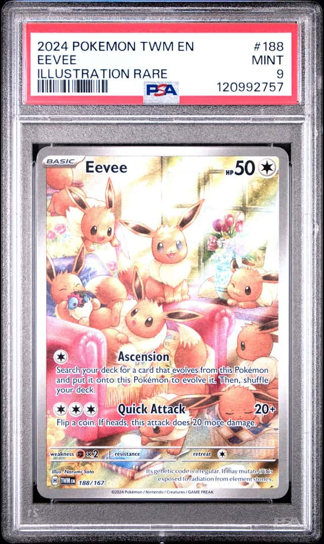 Eevee 188/167 SV06 Twilight Masquerade Illustration Rare Holo PSA 9 EN 2024
