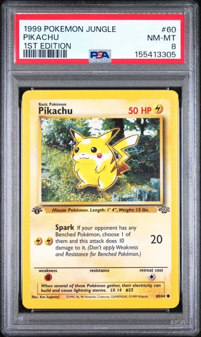 1999 POKEMON JUNGLE 1ST EDITION #60 PIKACHU PSA 8