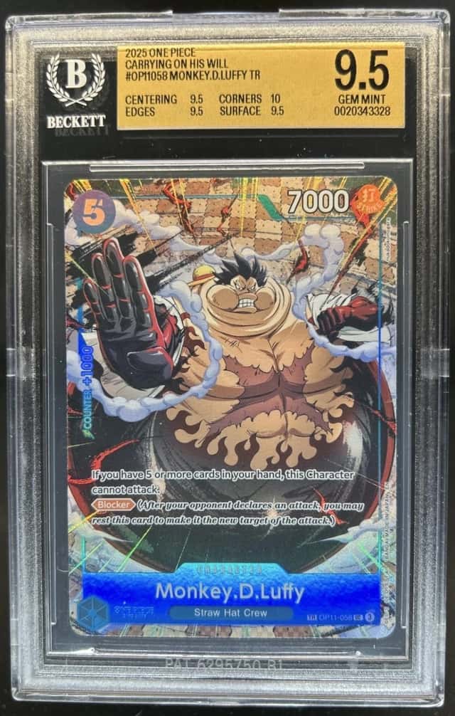 2025 One Piece Monkey D. Luffy Treasure Rare #OP11-058 BGS 9.5 GEM MINT