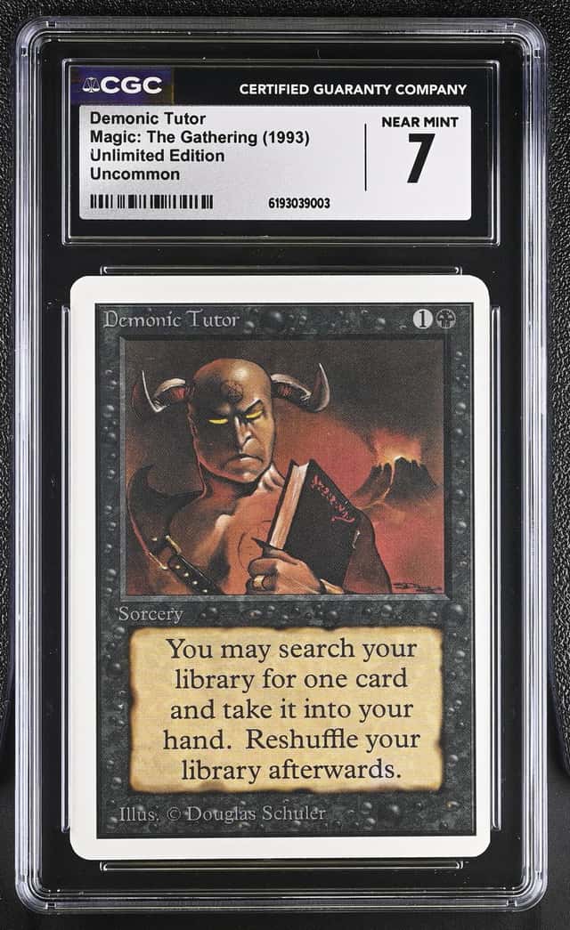 1993 Magic The Gathering MTG Unlimited Demonic Tutor CGC 7 NRMT