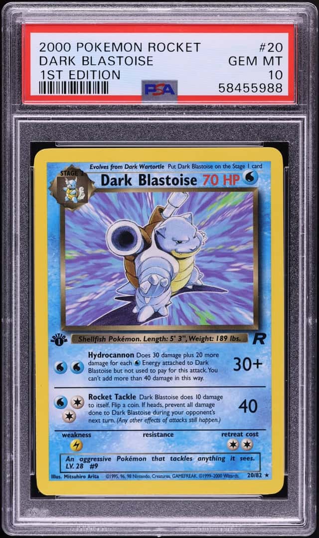 2000 Pokemon Team Rocket 1st Edition Dark Blastoise #20 PSA 10 GEM MINT
