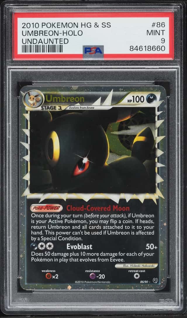 2010 Pokemon HeartGold & SoulSilver Undaunted Holo Umbreon #86 PSA 9 MINT