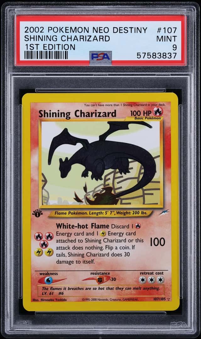 2002 Pokemon Neo Destiny 1st Edition Shining Charizard #107 PSA 9 MINT