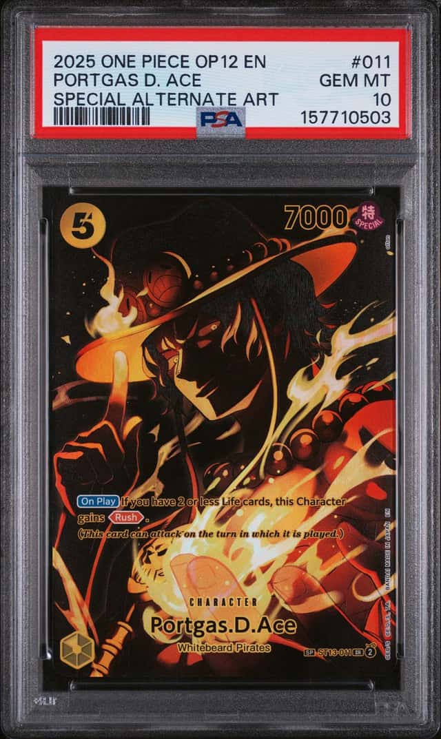 2025 One Piece Op12 Portgas D. Ace Special Alternate Art PSA 10 Gem #011