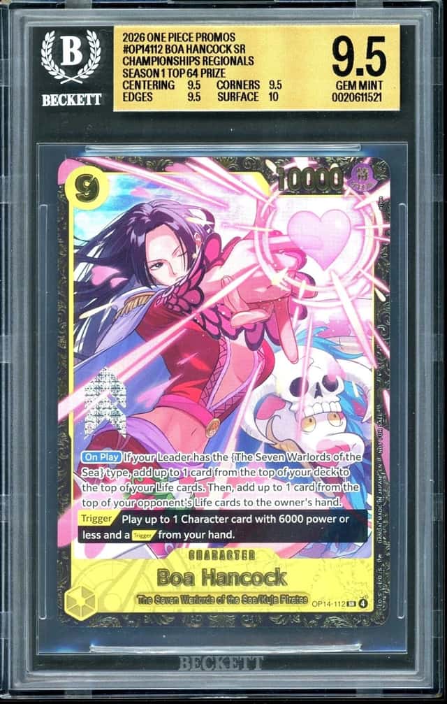 One Piece Boa Hancock SR 2026 CGP Champ 26-27 Reg S1 1 Top 64 Prize BGS 9.5