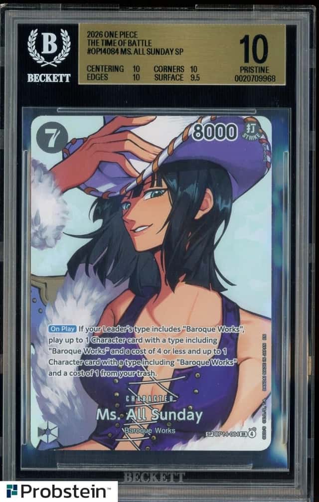 2026 One Piece English OP14-084 Ms All Sunday Special Alt Art BGS 10 PRISTINE