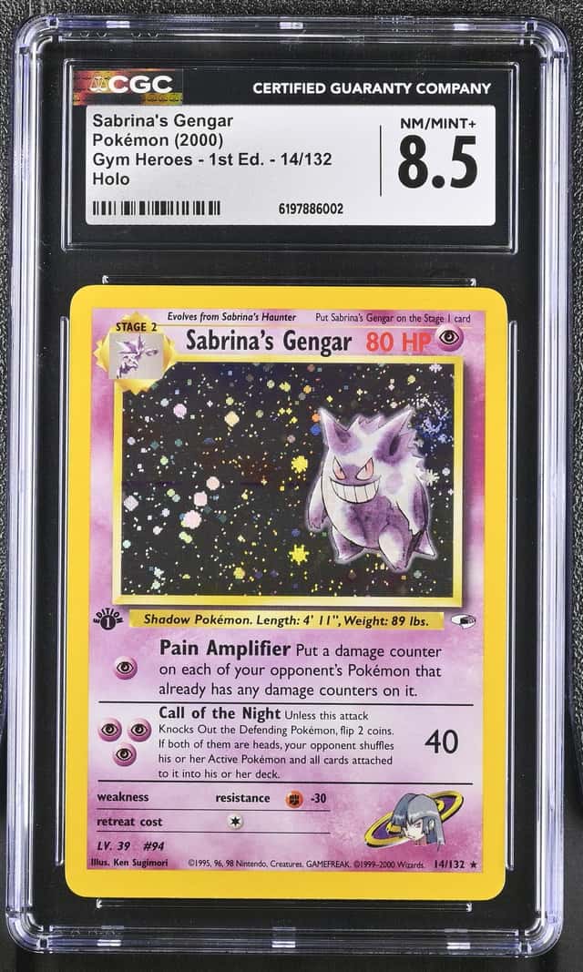 Pokemon 2000 Sabrina's Gengar 14/132 1st Edition Holo Gym Heroes CGC 8.5