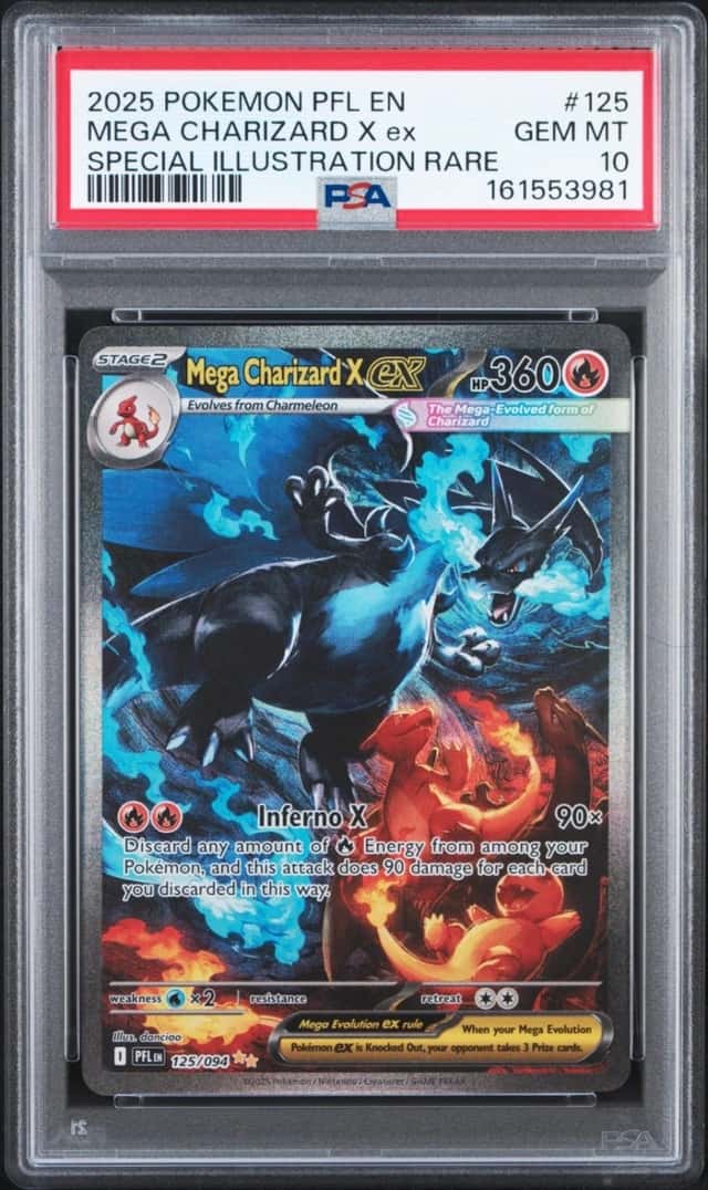 PSA 10 Pokemon TCG Phantasmal Flames #125/094 Mega Charizard X EX SIR 