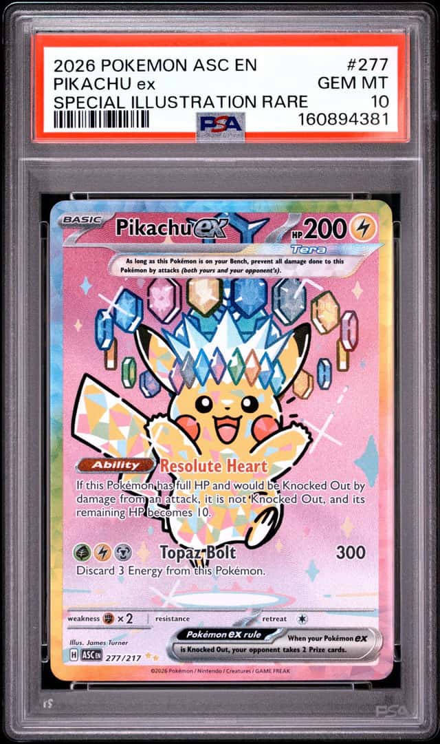 Pokemon Pikachu ex 277/217 Ascended Heroes SIR Holo ENG 2026 PSA 10